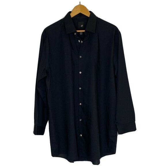 J Ferrar Mens size XL 17-17 1/2 32-33 Long Sleeved Button Front Shirt Black NEW - Picture 1 of 6